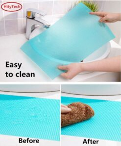 HityTech 4 Pack Refrigerator Mats, EVA Refrigerator Liners Washable Can Be Cut Refrigerator Pads Fridge Mats Drawer Table Placemats/Size 17.7" x 11.8" - Blue 4 Pcs - All Blue 9 71CHdVod5wL