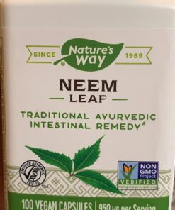 Nature's Way Herbal Neem Leaf, Traditional Ayurvedic Intestinal Remedy*, 100 Vegan Capsules 52 71CHhlrQH3L