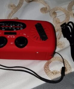 iRonsnow Solar Emergency Hand Crank Weather Radio, Portable Self Powered NOAA AM/FM Radios with SOS Alarm LED Flashlight 2000mAh Power Bank Smart Phone USB Charger for Camping (Red) 40 71CI3aAacAL