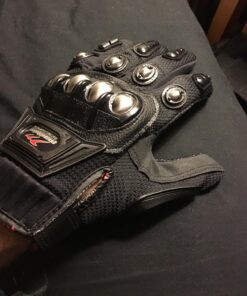 ILM Steel Knuckle Touchscreen Motorcycle BMX MX ATV MTB Motocross Dirt Bike Racing Downhill Tactical Gloves (L, Black) Model 10C Large 54 71CIHrC3xkL