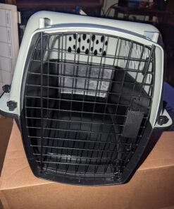 Petmate Pet Porter Fashion Dog Kennel 24", Pale Aqua & Black, for Pets 15-20lbs 24.1"L x 16.7"W x 14.5"H Pale Blue 39 71CIMMSbeLL