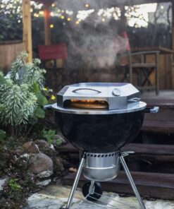 Onlyfire Stainless Steel Pizza Oven Kit for 22 Inch Charcoal Kettle Grilll - Outdoor Grill Top Pizza Oven Kit, Pizza Maker Tool Set Including Pizza Chamber, Pizza Stone, Pizza Peel and Thermometer 30 71CIcemmAaL