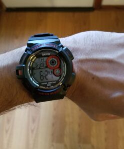 FANMIS Mens Military Multifunction Digital Watches 50M Water Resistant Electronic 7 Color LED Backlight Black Sports Watch red 34 71CJ969o18L