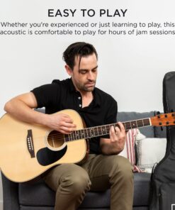 Best Choice Products 41in Full Size Beginner All Wood Acoustic Guitar Starter Set w/Case, Strap, Capo, Strings, Picks, Tuner - Natural 25 71CKWJ9HGPL