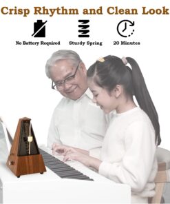 Alternative view of Tempi Metronome for Musicians - Includes Ebook and 2-Year Warranty - Mechanical Metronome for Piano, Metronome for Guitar/Violin or Metronome Music for Adults and Kids (Plastic Brown Grain Veneer) Mahogany