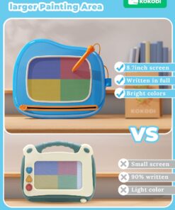 KOKODI Toddler Magnetic Drawing Board with Sturdy Legs, Large Colorful Mess Free Sketch Scribble Doodle Pad, Christmas Birthday Gifts Toys for Boys Kids Preschooler Age 18 Month to 1 2 3 Years Old Blue 14 71CMdbkDtvL