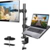 HUANUO Laptop Monitor Mount, Single Monitor Desk Mount Holds 13-27 inch Computer Screen, Laptop Notebook Desk Mount Stand Fits Up to 17 inch, Fully Adjustable Weight Up to 17.6lbs 21 71CMe2HToHL