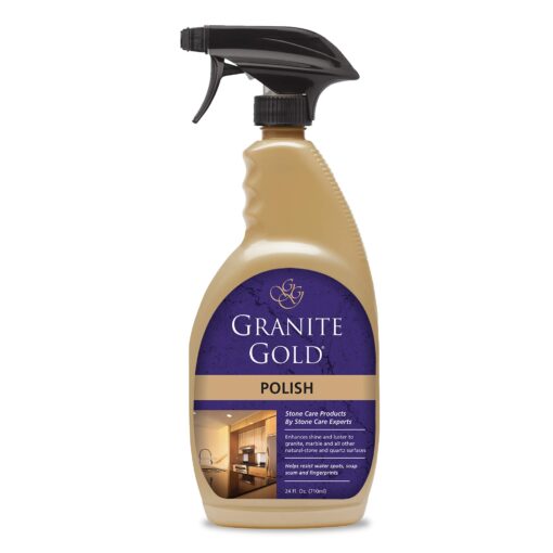 Granite Gold Polish Spray, Streak-Free Shine for Granite, Quartz, Marble, Travertine, Natural Stone Countertops, 24 Fl Oz (Pack of 1) 24 Fl Oz (Pack of 1)