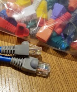 Accessbuy 100 Pack RJ45 CAT6 CAT6E CAT5 CAT5E Ethernet Network Cable Strain Relief Boots Cable Connector Plug Cover Mixed Color for Laptop 35 71CMqe95Q9L