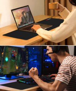 XXL Large Mouse Pad, GLTECK Extended Mousepad, 36"x12" Non-Slip Rubber Big Mouse Pad XXL Large Mouse Pad, Stitched Edges with Carrying Bag XXL Black Edge XX-Large 27 71CMvIwOoaL