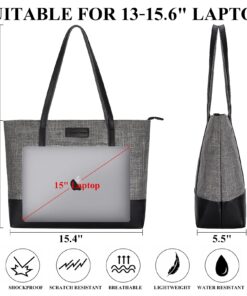 Laptop Tote Bag for Women,College Essentials 15.6-17 In Teacher Supplies Laptop Bag,Water Resistant Work Bag College Bag A-15.6 Inch-gray 24 71CN6MvaQ9L