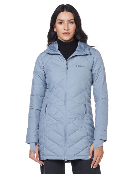 Columbia Women's Heavenly Long Hooded Jacket Tradewinds Grey 3X