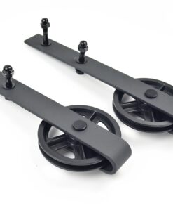 DIYHD TSQ15 Big Wheel Sliding Barn Wood Interior Closet Kitchen Door Easy Mount One Piece Bracket, 6.6FT Track Kit, Bypass Hardware 11 71CNMj1dIDL