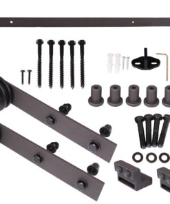 TMS 6.6 FT Country Dark Coffee Steel Sliding Barn Wood Door Hardware Antique 6.6 FT (79") 23 71CNapLd8KL