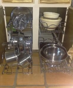 Rev-A-Shelf 2-Tier Kitchen Cabinet Pull Out 12" Cabinet Organizer for Pots, Pans, and Lid Cookware, Adjustable Heavy Duty Wire, Chrome, 5CW2-1222-CR 12 in. 61 71CNqvYOlOL