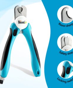 Boshel Dog Nail Clippers and Trimmer with Safety Guard to Avoid Over-Cutting Nails & Free Nail File - Razor Sharp Blades - Sturdy Non Slip Handles - for Safe, Professional at Home Grooming Large/Medium 26 71CNrxsk FL
