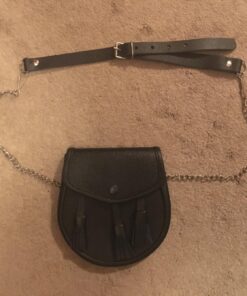 Etrading 7.5" x 6.5" Renaissance Scottish Medieval Faux Leather Sporran Pouch Bag 24 71CON QFfNL