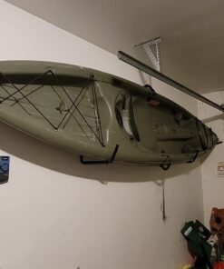 Heavy Duty Garage Indoor Kayak Storage Hooks Hanger, Wall Mounted Utility Hanging Cradle Rack for Canoe Paddle Board, Ladder, Folding Chairs, Hose, Bicycle and Tools (4 Pack, Black) 42 71COp2juBZL