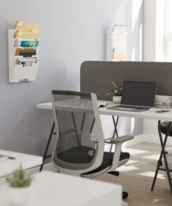 Wallniture Lisbon Metal Wall File Holder Organizer, Wall Mount File Holder, 5-Tier Office Decor and Magazine Holder, File Folders Letter Size White Rack 10 71COwj02SzL