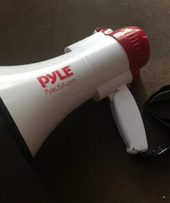 Pyle Megaphone Speaker Lightweight Bullhorn - Built-in Siren, Adjustable Volume Control and 800 Yard Range - PMP30 White 31 71CPCSFzPcL