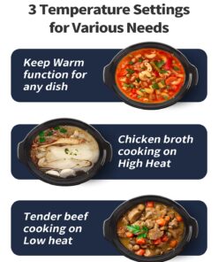 KOOC 8.5-Quart Programmable Slow Cooker, Larger than 8 Quart, More Practical than 10 Quart, with Digital Countdown Timer, Free Liners Included for Easy Clean-up, Upgraded Ceramic pot, Adjustable Temp, Nutrient Loss Reduction, Black, Oval… 8.5 Quart 16 71CPDEVH3eS