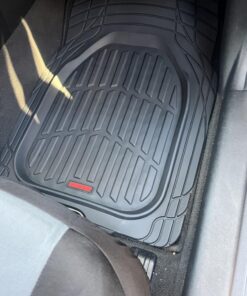 Motor Trend FlexTough Floor Mats for Cars, Black Deep Dish All-Weather Mats, Waterproof Trim-To Fit Automotive Floor Mats for Cars Trucks SUV, Universal Floor Liner Car Accessories Full Set 46 71CPSO3XuGL