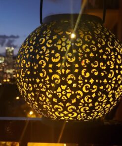 Homeimpro Solar Big Lantern Hanging Garden Outdoor Waterproof Decorative Lights Metal Table Lamp for Patio, Yard, Christmas Gift, 2023 New Updated Bottom Pattern (1Pack, Teal Blue) 38 71CPtra3YnL