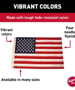 Alternative view of TAYLOR MADE PRODUCTS Sewn American Flag for Boats, 12" x 18", Marine-Grade Nylon, Fade Resistant, Brass Grommets, Embroidered Stars and Stripes, Flag only - 2020109194