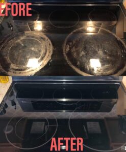 Cerama Bryte Combo Kit POW-R Grip, Scraper, Pad & Removes Tough Stains Cooktop and Stove Top Cleaner for Glass - Ceramic Surfaces, 10 Ounces, 4 Piece 51 71CR3Xg1jL