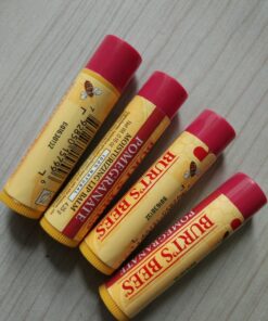 Burt's Bees Lip Balm Stocking Stuffers, Moisturizing Lip Care Christmas Gifts, Original Beeswax with Vitamin E & Peppermint Oil, All Natural (4-Pack) Pomegranate 4 Count (Pack of 1) 42 71CS11ObaHL