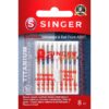 SINGER 04806 Titanium Universal Regular and Ball Point Machine Needles Combo Pack, 8-Count 20 71CSlcA0fL