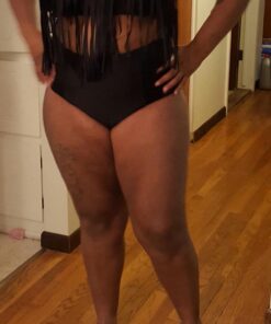 Uniarmoire Womens Plus Size High Waist Fringe Swimwear Two Piece Swimsuit 3X-Large Black 31 71CSpvqISL