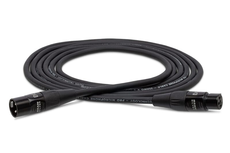 Hosa HMIC-010 Pro Microphone Cable, REAN XLR3F to XLR3M Connectors, 10 feet Cable Length, Silver-plated REAN Connectors, 20 AWG x 2 Oxygen-Free Copper (OFC) Conductors, 90% OFC Braided Shield