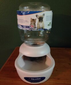 Petmate Replendish Automatic Gravity Waterer for Cats and Dogs, BPA-Free, No Batteries Required, Includes Charcoal Filter, 0.5 Gallon,Silver Silver 0.5 GAL 47 71CU0edcDCL