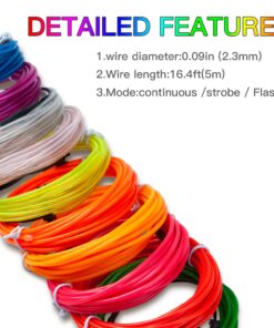 lychee 15ft EL Wire Neon Glowing Strobing Electroluminescent Light El Wire w/Battery Pack for Parties, Halloween Decoration (Pink, Outdoor use) Pink 23 71CU6kxScTL