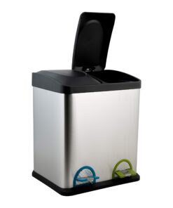 Organize It All Dual Compartment Step-On 8-Gallon (30 liter) Recycling Trash Can, Stainless Steel 27 71CVMccMFAL 1