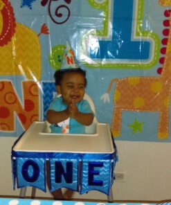 Alternative view of amscan One Wild Boy 1st Birthday Scene Setters Wall Decorating Kit, 59" x 65", Blue/Green