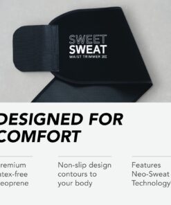 Sweet Sweat Waist Trimmer for Women and Men - Sweat Band Waist Trainer for High-Intensity Training & Workouts, 5 Sizes Medium Black/Yellow 30 71CVx0z6L
