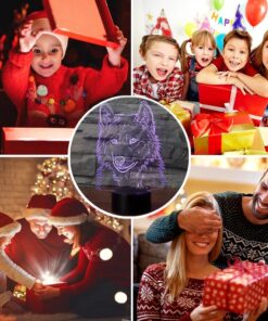 Idee Monto 3D Illusion Lamps Animal Langtou Shape LED Desk Table Night Light 7 Color Touch Lamp Kiddie Kids Children Family Home Office Childrenroom Theme Decoration (Langtou) 12 71CXIKMuCxL