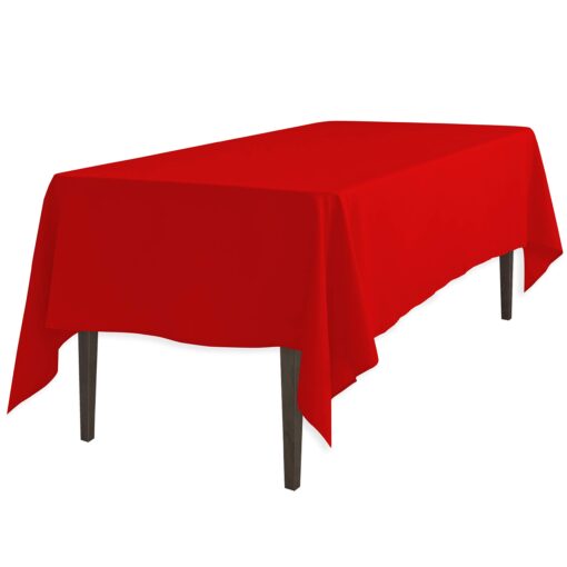 LinenTablecloth 60 x 126-Inch Rectangular Polyester Tablecloth Red 60" x 126"