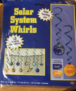 Beistle 10 Piece Solar System Whirls Outer Space Hanging Swirls Educational Classroom Planets Decorations, One size fits most, Multicolored 40 71CZXBWjgLL