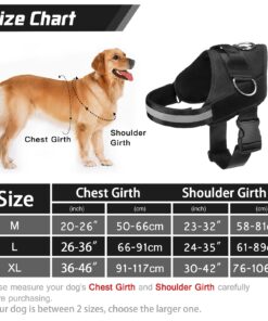 EXPAWLORER Upgraded No Pull Dog Harness with Leash Set - Adjustable Reflective Dog Vest Harness with 3 Drings, Easy Control Handle, Hook and Loop Panel, for Medium Large Dogs Black X-Large 14 71CZrgLaC5L