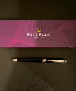 Bond & Regent Rollerball Pen - Certified Luxury Grade | 24 Karat Gold & Gloss Black | Nice Gift Pens for Men and Women 24 Karat Gold Finish & Black Gloss Lacquer 67 71Ca8Jo8SLL