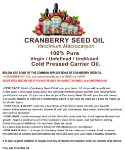Botanical Beauty CRANBERRY SEED OIL 100% Pure Natural Undiluted Virgin Unrefined Cold Pressed Carrier Oil 0.5 Fl.oz.- 15 ml for Face, Skin, Body, Hair, Nail, Anti - aging 12 71CarNLSWZL 1