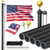 Flag Poles for Outside House Inground, 20ft Heavy Duty 13 Gauge Aluminum Flagpole Kit with 3x5 American Flag, Extra Thick Outdoor In Ground Flag Pole for Outside, Yard, Commercial or Residential 17 71CbD2vsXxL