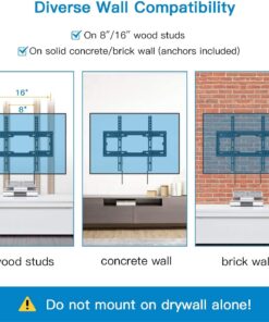 Pipishell UL Listed Tilt TV Wall Mount Bracket Low Profile for Most 23-55 Inch LED LCD OLED 4K Flat Curved TVs up to 99lbs Max VESA 400x400mm, 8° Tilting for Anti-Glaring, Fits 8-16 inch Wood Stud 25 71Cd67n8gIL