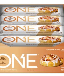 ONE Protein Bars, Cinnamon Roll, Gluten Free Protein Bars with 20g Protein and Only 1g Sugar, Guilt-Free Snacking for High Protein Diets, 2.12 oz (12 Count) 21 71Cdc GXBdS