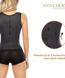 Ann Chery 2027 Corset Waist Trainer for Women’s Weight Loss - Colombian Waist Cincher With Straps - 3 Hook Vest Body Shaper Medium Black 18 71CdoE7LNDL