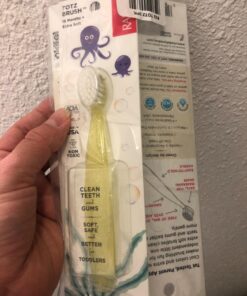 RADIUS Totz Toothbrush Extra Soft Brush BPA Free & ADA Accepted Designed for Delicate Teeth & Gums for Children 18 Months & Up - Blue Coral Yellow - Pack of 3 3 Count (Pack of 1) Blue/Coral/Yellow 26 71CePXKWeJL