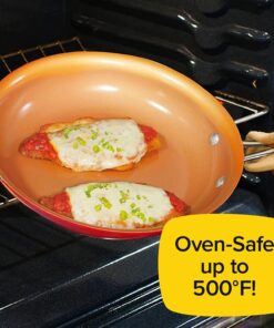 Red Copper 10 inch Pan by BulbHead Ceramic Copper Infused Non-Stick Fry Pan Skillet Scratch Resistant Without PFOA and PTFE Heat Resistant From Stove To Oven Up To 500 Degrees 1 18 71CePfScZ4L